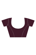 Thumbnail for Vamika Whine Designer Chiffon Brasso Saree With Exclusive Banarasi Lace - Distacart