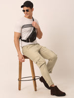Thumbnail for Jainish Men's Casual Cotton Solid Cargo Pants ( KGP 154 Beige ) - Distacart
