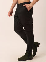 Thumbnail for Jainish Men's Casual Cotton Solid Cargo Pants ( KGP 154 Black ) - Distacart