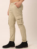 Thumbnail for Jainish Men's Casual Cotton Solid Cargo Pants ( KGP 154 Cream ) - Distacart