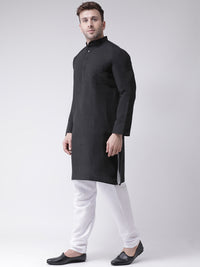 Thumbnail for RIAG Black Men's Ethnic Long Kurta And Pyjama Set - Distacart