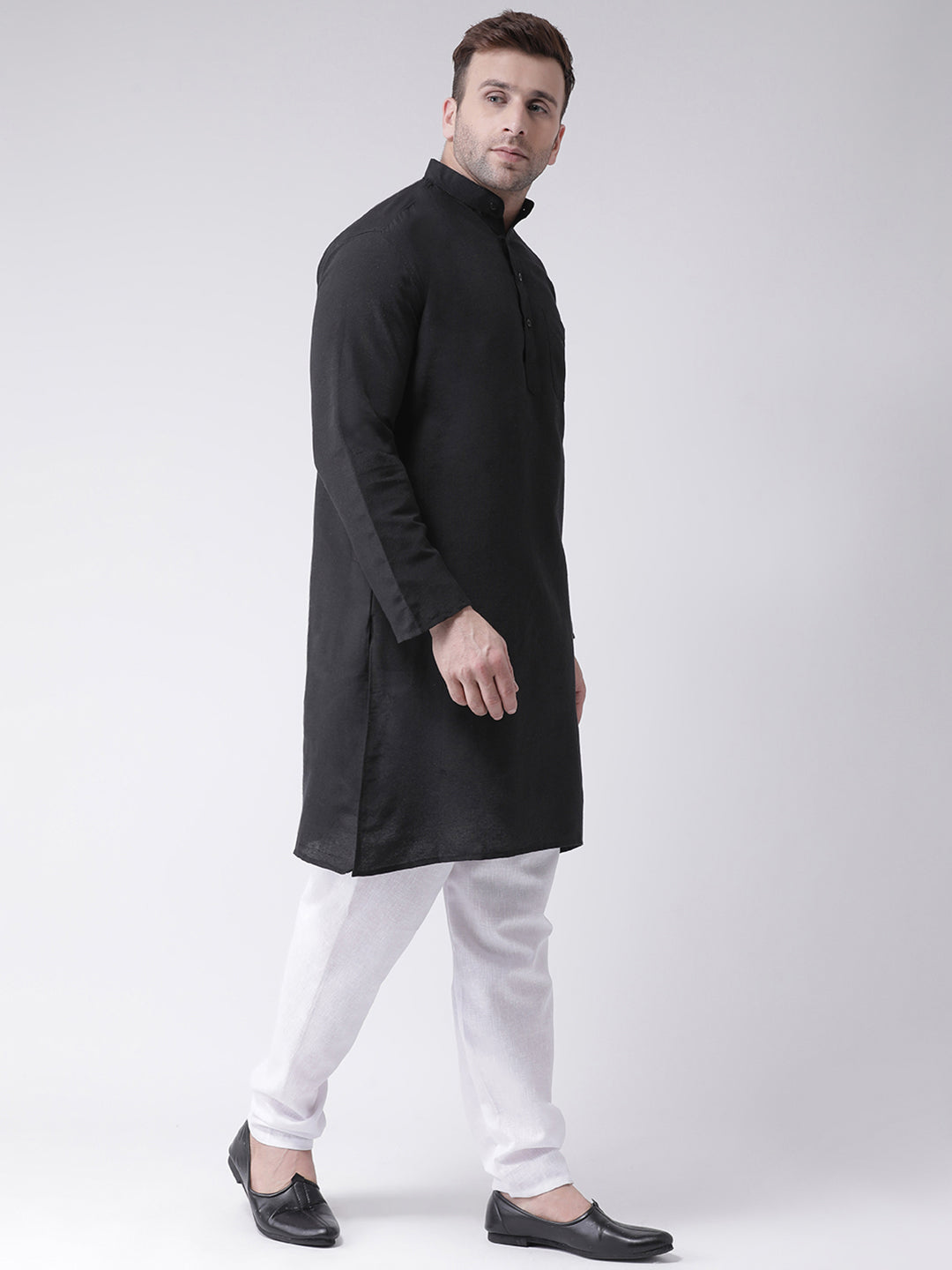 RIAG Black Men's Ethnic Long Kurta And Pyjama Set - Distacart