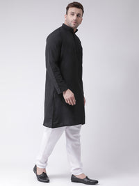 Thumbnail for RIAG Black Men's Ethnic Long Kurta And Pyjama Set - Distacart