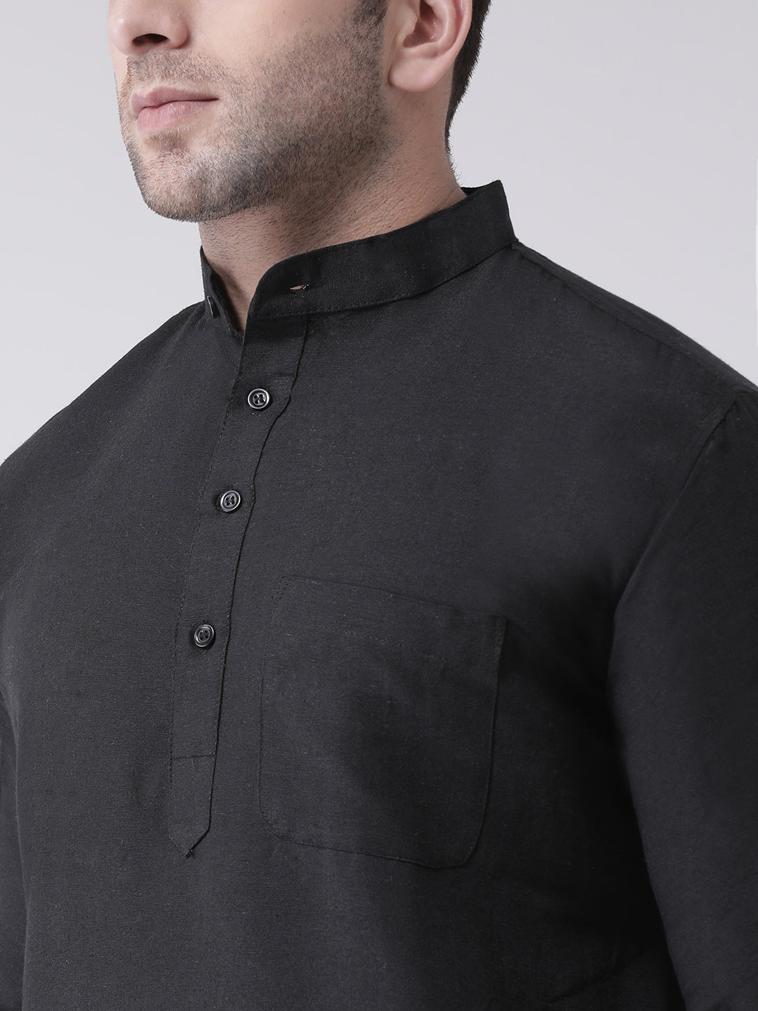 RIAG Black Men's Ethnic Long Kurta And Pyjama Set - Distacart