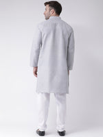 Thumbnail for RIAG Men's Grey Cotton Long Ethnic Kurta - Distacart