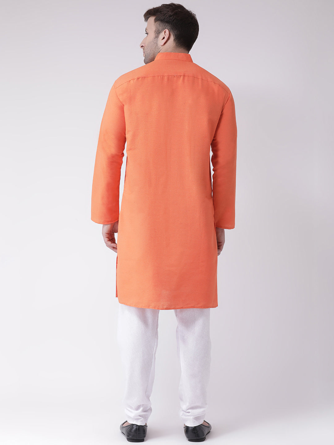 RIAG Orange Men's Ethnic Long Kurta And Pyjama Set - Distacart