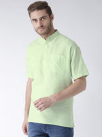 Thumbnail for RIAG Men's Green Cotton Short Ethnic Kurta - Distacart