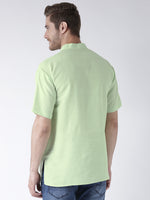 Thumbnail for RIAG Men's Green Cotton Short Ethnic Kurta - Distacart