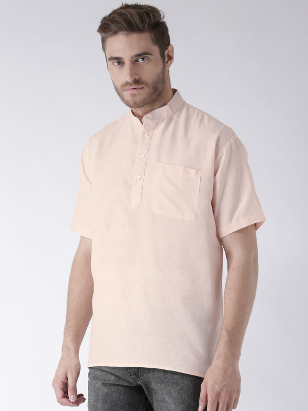 RIAG Men's Beige Cotton Short Ethnic Kurta - Distacart