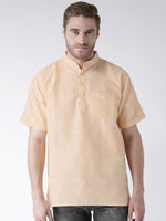 Thumbnail for RIAG Men's Beige Cotton Short Ethnic Kurta - Distacart
