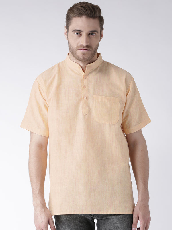 RIAG Men's Beige Cotton Short Ethnic Kurta - Distacart