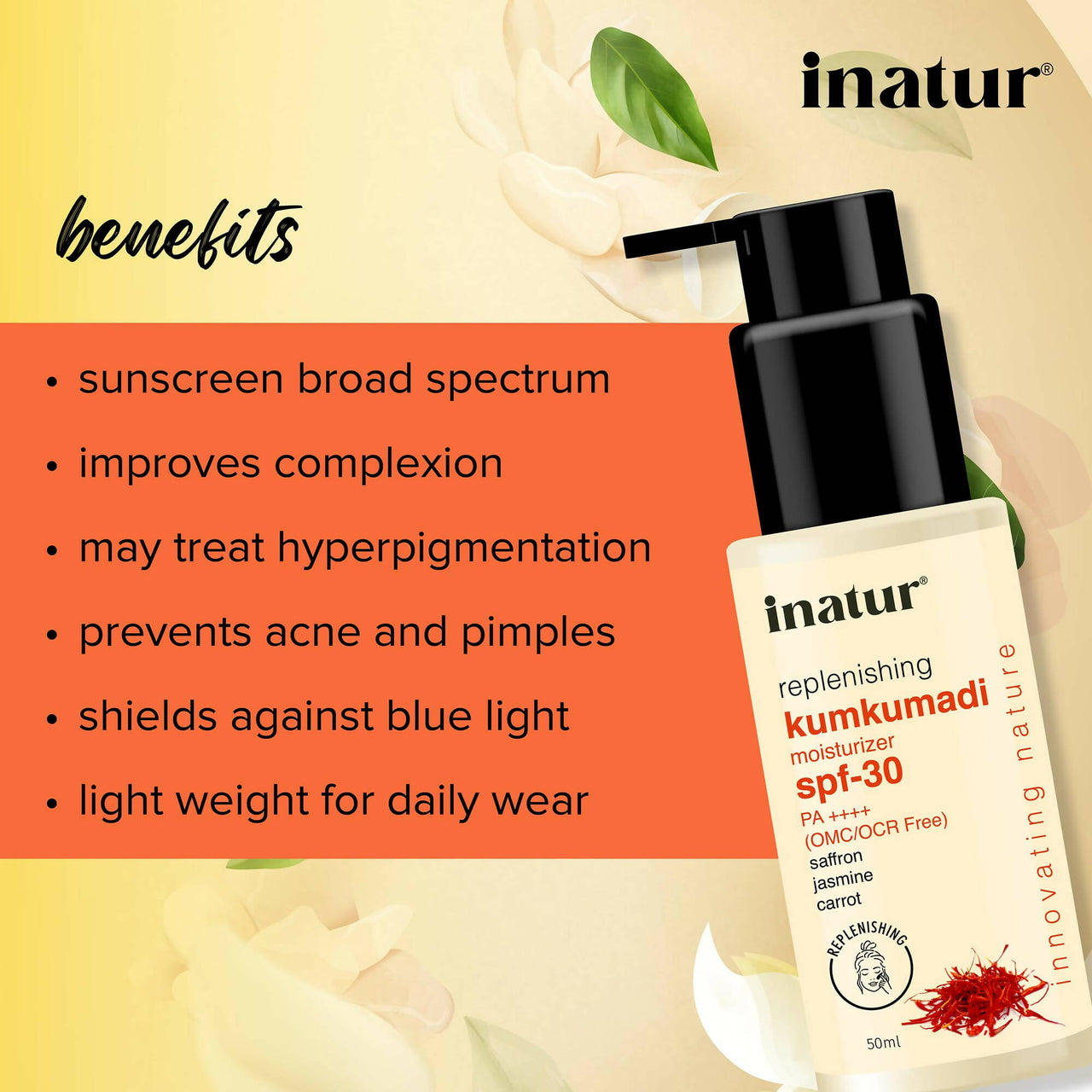 Inatur Kumkumadi Sunscreen SPF 30 - Distacart