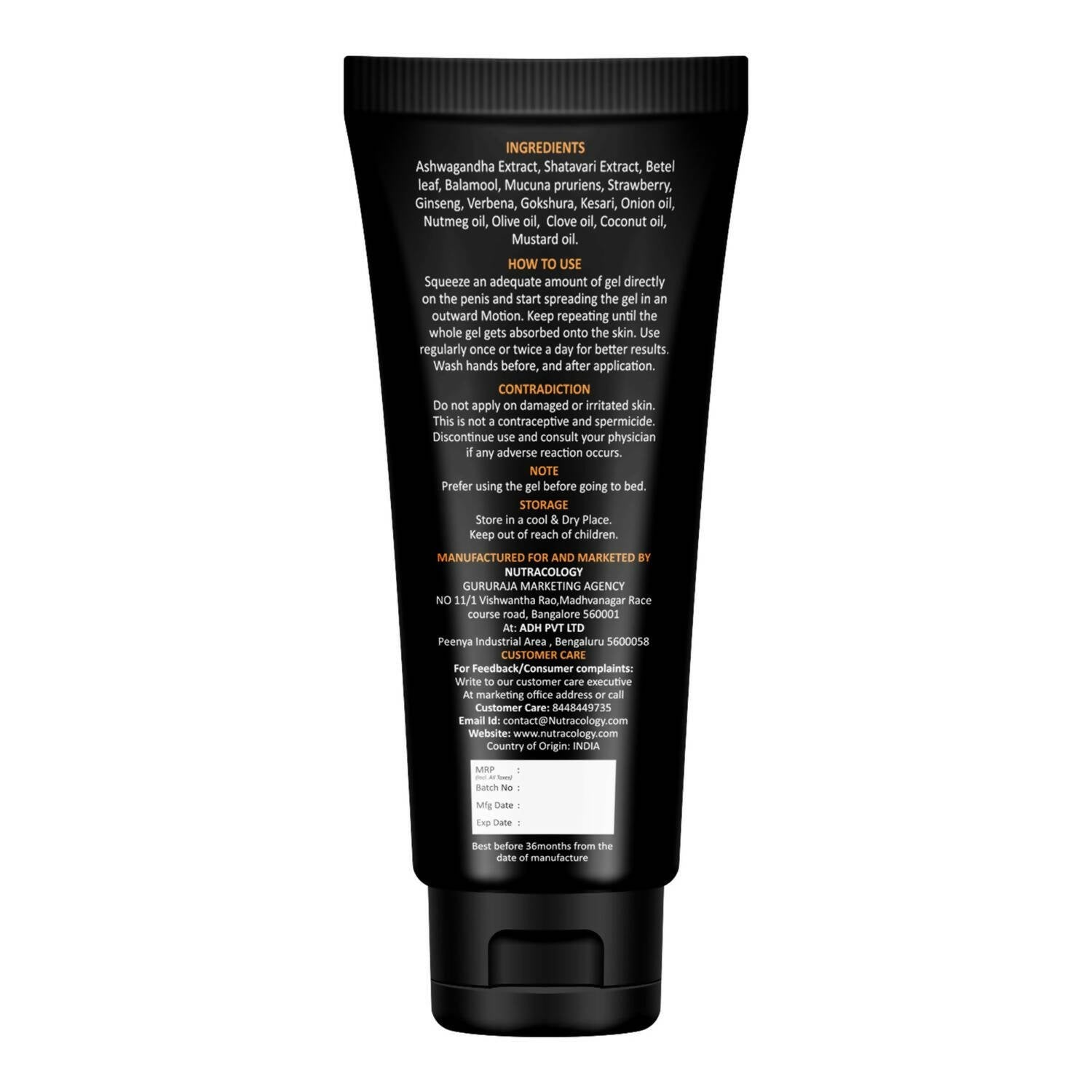 Nutracology Prolongex Gel For Strength & Power - Men - Distacart