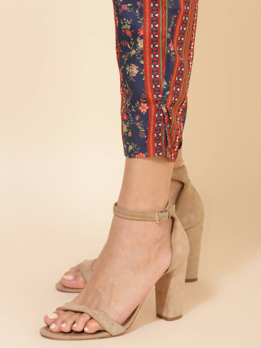 Janasya Women's Blue Crepe Digital Floral Printed Festive A-line Co-ords - Distacart