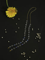 Thumbnail for Unisex Gold-Toned Blue Evil Eye Beaded Mask Chain - Ruby Raang - Distacart