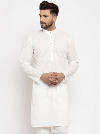 Thumbnail for Jompers Men Cream Chikan Kurta Only - Distacart