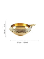 Thumbnail for Tied Ribbons Antique 2 Pieces Gold-Toned Textured Brass Diyas - Distacart