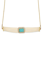 Thumbnail for Women's Blue White Gold-Plated Handcrafted Necklace - Ruby Raang - Distacart