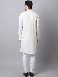 Thumbnail for Even Apparels White Cotton Pure Cotton Kurta With Side Placket - Distacart