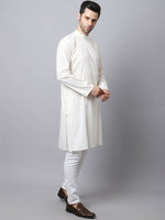 Thumbnail for Even Apparels White Pure Cotton Men's Kurta With Side Placket - Distacart