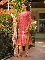 Thumbnail for Kaajh Pink Floral Print Suit Set For Women - Distacart