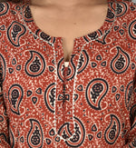 Thumbnail for Kaajh Women's Red Paisley Print Cotton Suit Set - Distacart