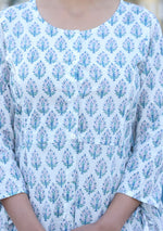 Thumbnail for Kaajh White Printed Cotton Shirt Style Tunic Top - Distacart