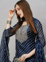 Thumbnail for Kalini Bandhani Printed Regular Kurta with Trousers & Dupatta - Distacart