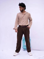 Thumbnail for Diva Globe Men Checkard Lapel Collar Shirt - Distacart