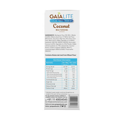 Gaia Lite Sugar Free Coconut Cookies - Distacart