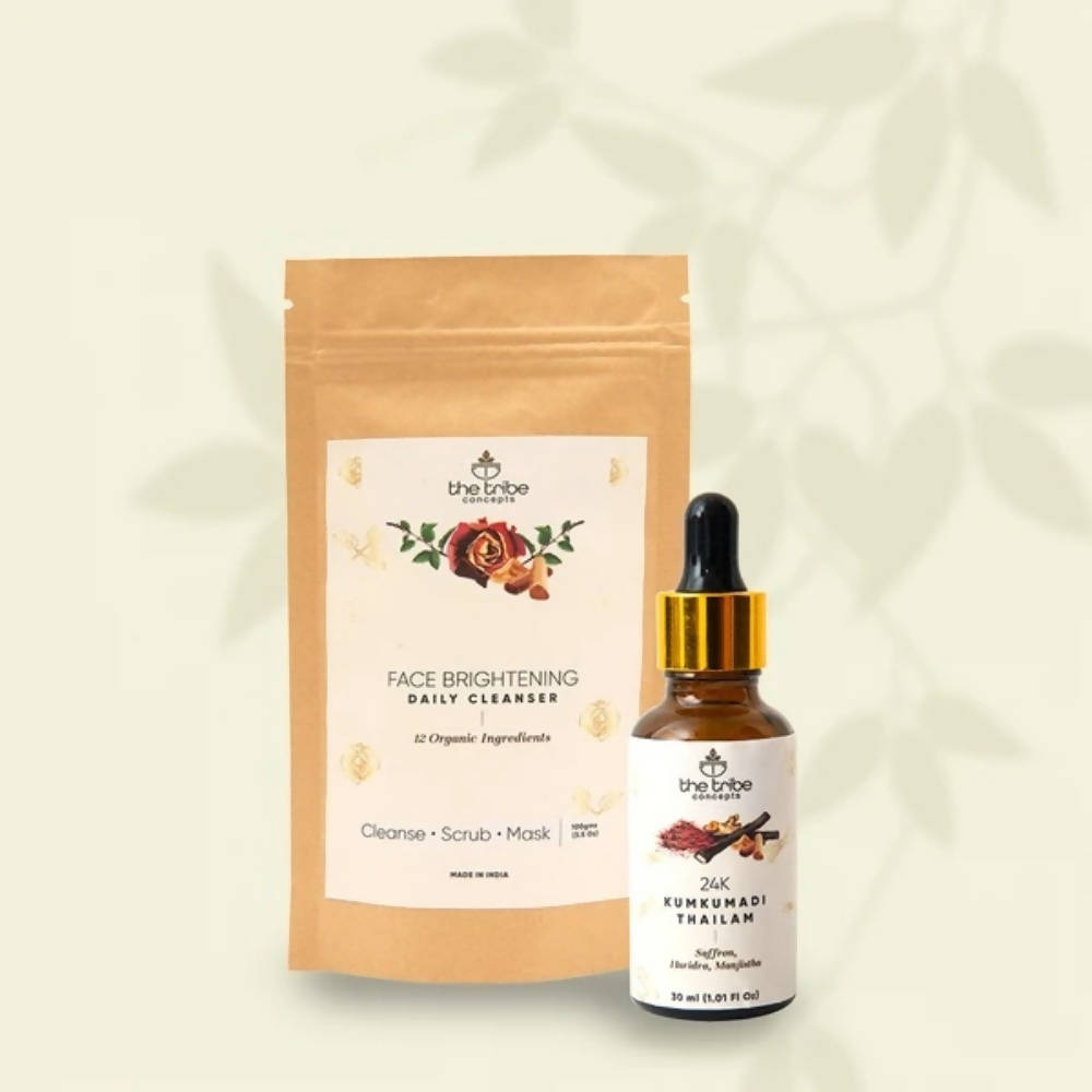 Face Brightening Daily Cleanser & 24K Kumkumadi Thailam