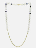 Thumbnail for Unisex Gold-Toned Blue Evil Eye Beaded Mask Chain - Ruby Raang - Distacart