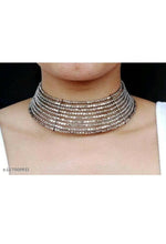 Thumbnail for Mominos Fashion Joharkamal Oxidised Beaded work Hasli Design Choker For Women & Girls - Distacart