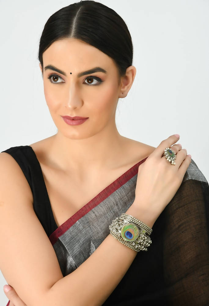 Mominos Fashion Kamal Johar Ghungroo Handcraft Cuff Bracelet