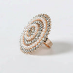 Thumbnail for Mominos Fashion Joharkamal Gold-Plated Stone Studded Adjustable Finger Ring - Design 05 - Distacart