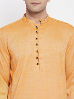 Thumbnail for Even Apparels Yellow Rayon Men's Kurta With Band Collar - Distacart