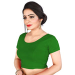 Thumbnail for Vamika Green Lycra Plain Blouse - Distacart