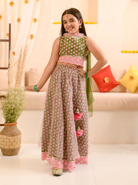 Thumbnail for Girls Printed Ready To Wear Lehenga Blouse With Dupatta - Mini Marvels - Distacart