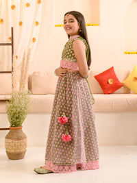 Thumbnail for Girls Printed Ready To Wear Lehenga Blouse With Dupatta - Mini Marvels - Distacart