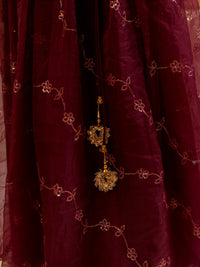 Thumbnail for Girl Embellished Thread Work Ready To Wear Lehenga Blouse With Dupatta - Mini Marvels - Distacart