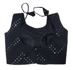 Thumbnail for Vamika Brown Georgette Mirror Work Blouse - Distacart
