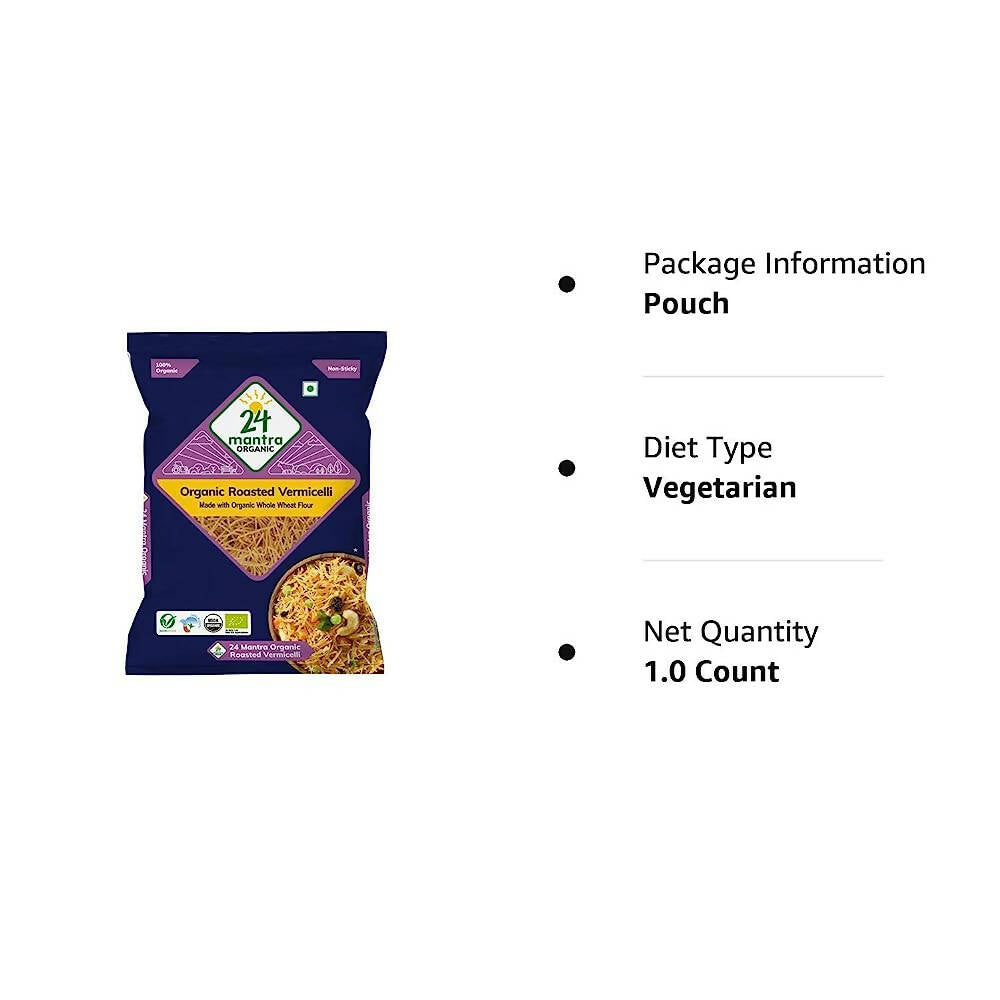 24 Mantra Organic Roasted Vermicelli - Made With Whole Wheat Flour - Distacart