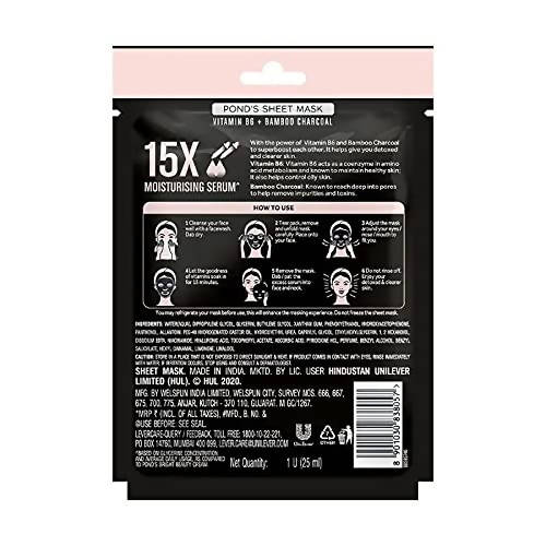 Activated Charcoal Sheet Mask With Vitamin B6