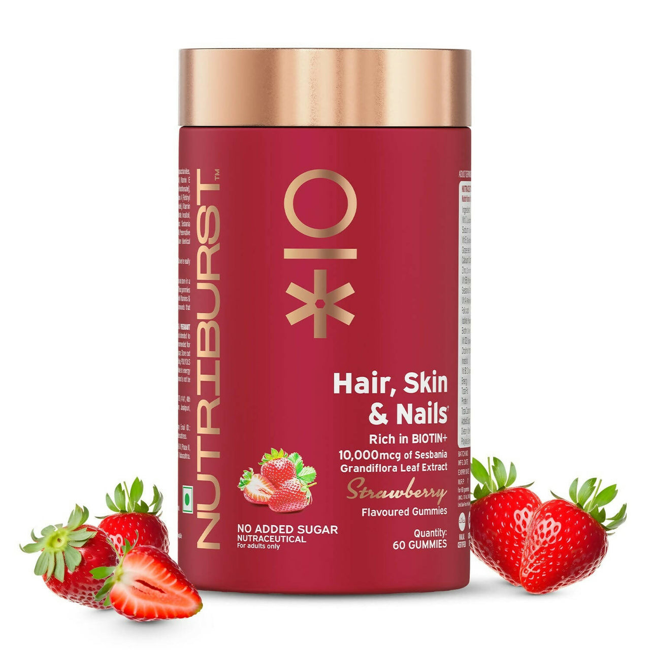 Nutriburst Biotin Gummies For Hair, Skin & Nails Growth - Distacart