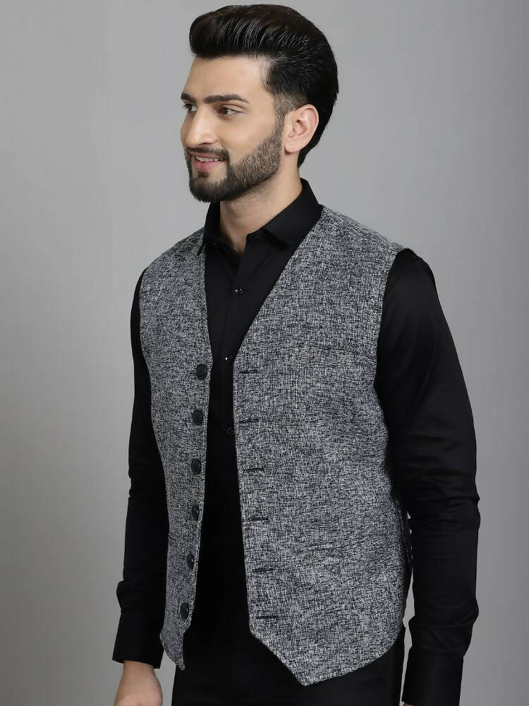 Even Apparels Solid Waistcoat - Blue - Distacart