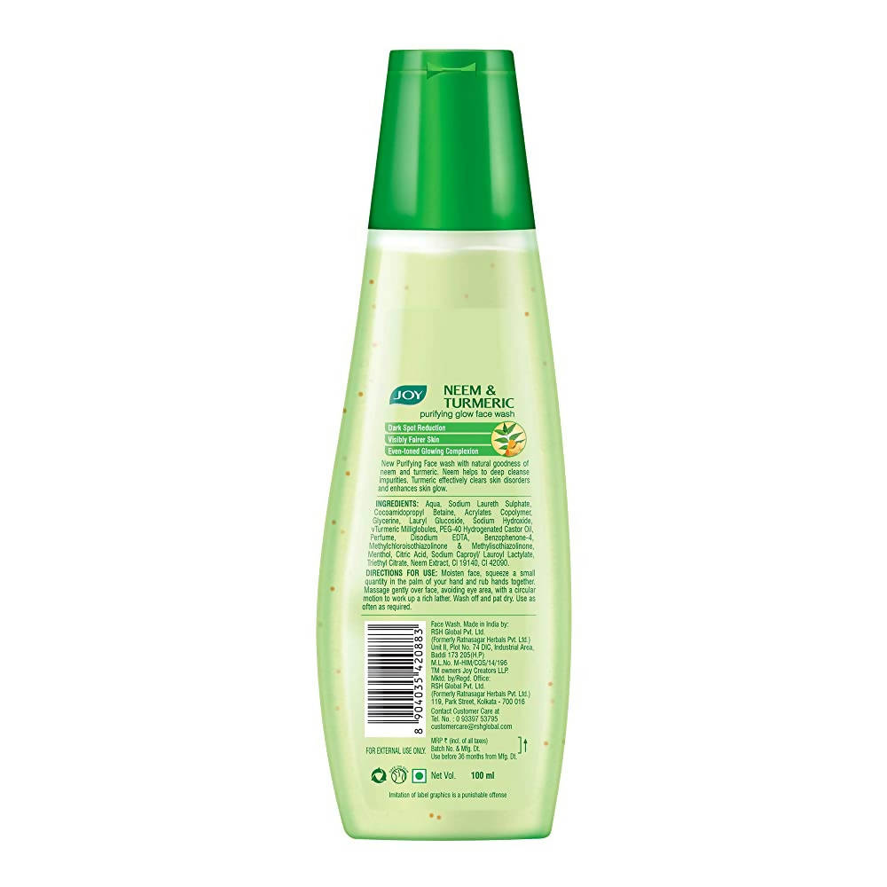 Joy Neem & Turmeric Purifying Glow Face Wash - Distacart
