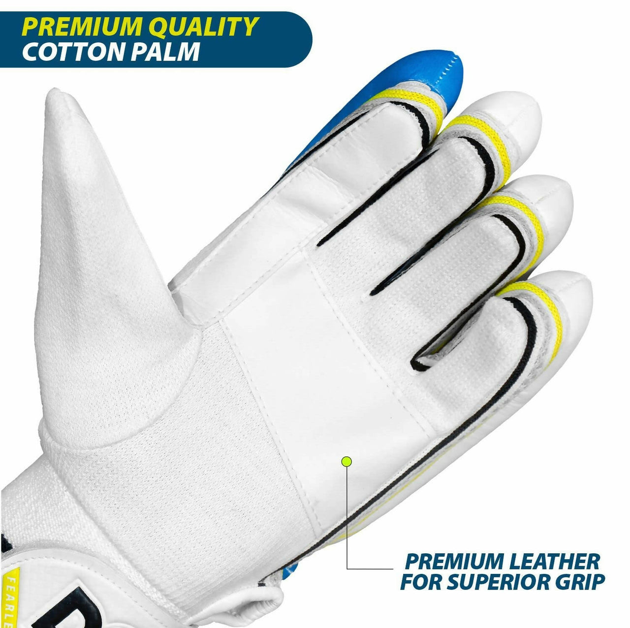 DSC Condor Ruffle Cricket Batting Gloves - Youth Left Multicolour with Cotton Gusset - Distacart