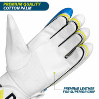 Thumbnail for DSC Condor Ruffle Cricket Batting Gloves - Youth Left Multicolour with Cotton Gusset - Distacart