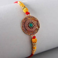 Thumbnail for Kundan Ethnic Rakhi and Cadbury Silk Chocolate Online