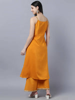 Thumbnail for Myshka Women Yellow Panelled Kurta with Palazzos With Dupatta - Distacart